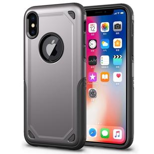 For iPhone X / XS Shockproof Rugged Armor Protective Case(Grey)