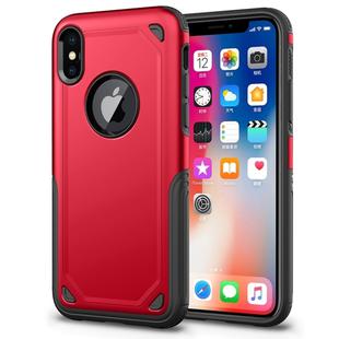 For iPhone X / XS Shockproof Rugged Armor Protective Case(Red)