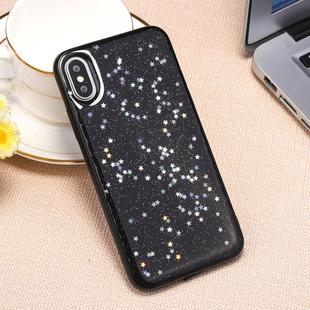 For iPhone X / XS Starry Sky Pattern TPU Protective Back Cover Case (Black)