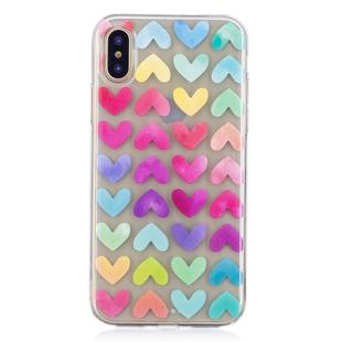 Color Heart Pattern Soft TPU Case for   iPhone X / XS  