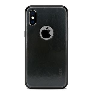 For iPhone X MOFI Shockproof PC+TPU+PU Leather Protective Back Case(Black)