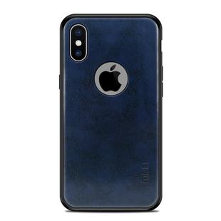 For iPhone X MOFI Shockproof PC+TPU+PU Leather Protective Back Case(Blue)