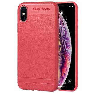 For iPhone X / XS Litchi Texture TPU Shockproof Case (Red)