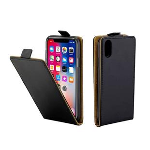 For iPhone X / XS Business Style Vertical Flip TPU Leather Case with Card Slot (Black)