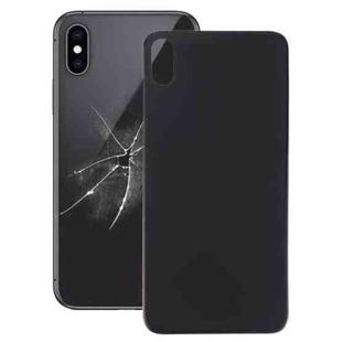 Easy Replacement Big Camera Hole Glass Back Battery Cover with Adhesive for iPhone X(Black)