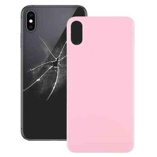 Easy Replacement Big Camera Hole Glass Back Battery Cover for iPhone X / XS(Pink)