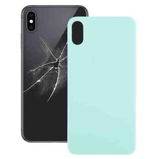Easy Replacement Big Camera Hole Glass Back Battery Cover for iPhone X / XS(Green)