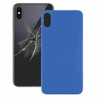Easy Replacement Big Camera Hole Glass Back Battery Cover for iPhone X / XS(Blue)