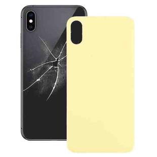 Easy Replacement Big Camera Hole Glass Back Battery Cover for iPhone X / XS(Yellow)