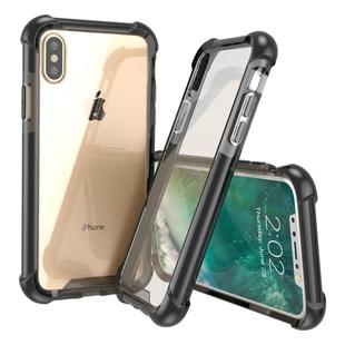 For iPhone X / XS PC + TPU Drop-proof Protective Back Cover Case (Black)