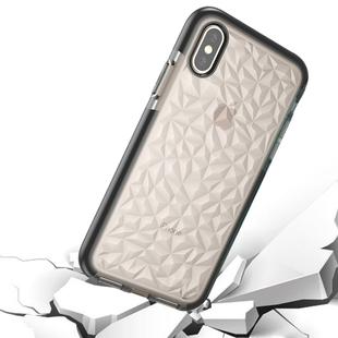 For   iPhone X / XS   Diamond Texture TPU Dropproof Protective Back Cover Case (Black)
