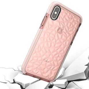 For   iPhone X / XS   Diamond Texture TPU Dropproof Protective Back Cover Case (Pink)