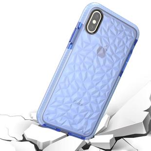 For   iPhone X / XS   Diamond Texture TPU Dropproof Protective Back Cover Case (Blue)