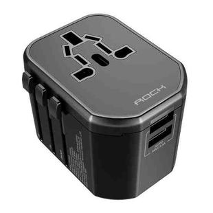 ROCK T20 2.4A Multi-functional Plug Travel Charger(Black)