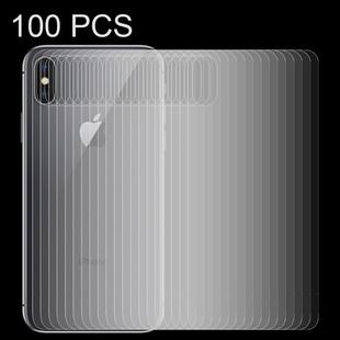 100 PCS for iPhone X 0.3mm 9H Surface Hardness 2.5D Transparent Tempered Glass Back Screen Protector