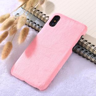 For iPhone X / XS Plush Protective Back Cover Case  (Pink)
