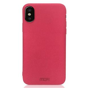 For iPhone X MOFI TPU Silicone Soft Forsted Back Protective Case Cover(Pink)