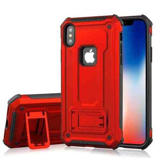 For   iPhone X / XS   Ultra-thin Shockproof TPU + PC Protective Back Case with Holder (Red)