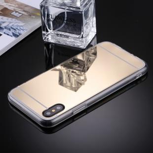 For iPhone X / XS Acrylic + TPU Electroplating Mirror Protective Back Cover Case(Gold)
