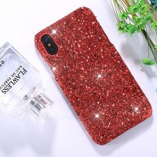 For   iPhone X / XS   Colorful Sequins Paste Protective Back Cover Case (Red)