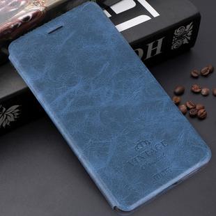 For iPhone X MOFI Crazy Horse Texture Horizontal Flip Leather Case with Holder & Card Slot(Dark Blue)