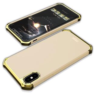MOFI For   iPhone X    Three - paragraph Shield PC Full Coverage Protective Back Cover Case(Gold)
