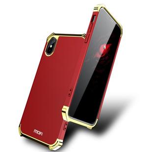 MOFI For   iPhone X    Three - paragraph Shield PC Full Coverage Protective Back Cover Case(Red)