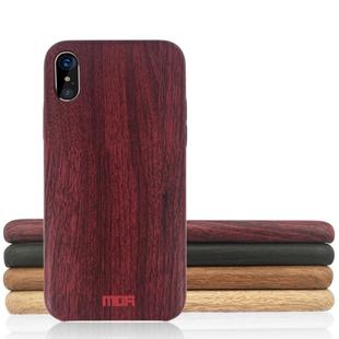 For iPhone X MOFI Element Series Wood Texture Soft Protective Back Cover Case(Wine Red)