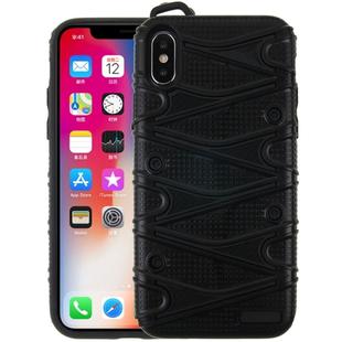 For   iPhone X / XS   PC + TPU 2 in 1 Y Shaped Detachable Shockproof Protective Back Cover Case (Black)