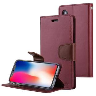 GOOSPERY SONATA DIARY for   iPhone X / XS   Business Style Magnetic Clasp Horizontal Flip Leather Case with Holder & Card Slots & Wallet(Wine Red)