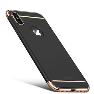 For iPhone X MOFI Three-section Shield Full Coverage Protective Back Cover Case(Black)