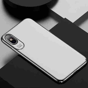 For iPhone X / XS USAMS Jay Series PC Oil Painting Surface Shockproof Protective Back Case (Silver)