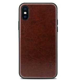 MOFI for   iPhone X   Shockproof PU Paste Protective Back Case(Dark Brown)
