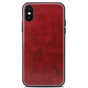 For iPhone X MOFI Shockproof PU Paste Protective Back Case(Red)