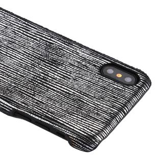 For iPhone X / XS PC Twinkle Stripes Pattern Protective Back Cover Case (Black)
