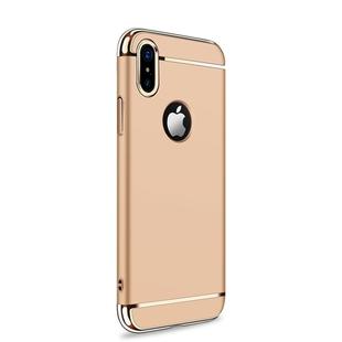 JOYROOM Ling Series for   iPhone X  Three-segment Electroplating PC Protective Back Cover Case(Gold)