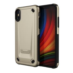 For iPhone X / XS Ultra-thin TPU+PC Mechanic Shockproof Protective Case (Gold)