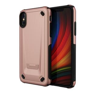 For iPhone X / XS Ultra-thin TPU+PC Mechanic Shockproof Protective Case (Rose Gold)
