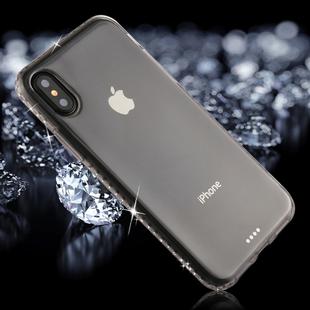 For iPhone X / XS Diamond Border TPU Transparent Protective Back Cover Case (Black)
