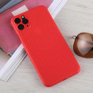 For iPhone 11 Pro Carbon Fiber Texture PP Protective Case (Red)