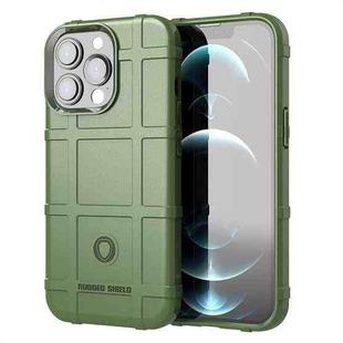 For iPhone 13 Pro Max Rugged Shield Full Coverage Shockproof TPU Case (Green)
