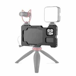 For iPhone 11 Pro Max YELANGU C23 Video Camera Cage Stabilizer with PC Case (Black)