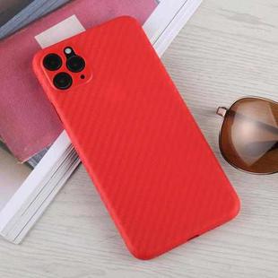 For iPhone 11 Pro Max Carbon Fiber Texture PP Protective Case (Red)