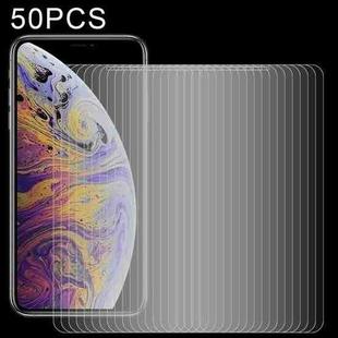 50 PCS 0.3mm 2.5D 9H Tempered Glass Film for iPhone 11 Pro Max / XS Max