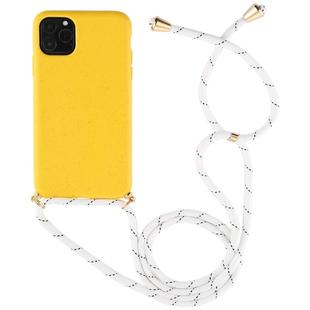 For iPhone 11 TPU Anti-Fall Mobile Phone Case With Lanyard (Yellow)