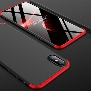 For iPhone XS Max GKK Three Stage Splicing Full Coverage PC Case (Black+Red)