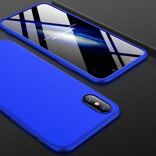 For iPhone XS Max GKK Three Stage Splicing Full Coverage PC Case (Blue)