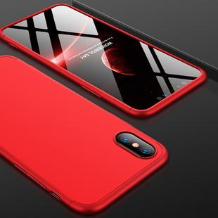 For iPhone XS Max GKK Three Stage Splicing Full Coverage PC Case (Red)