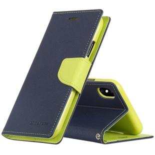 GOOSPERY FANCY DIARY Horizontal Flip Leather Case for iPhone XS Max, with Holder & Card Slots & Wallet(Dark Blue)