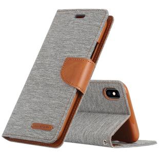 GOOSPERY CANVAS DIARY Denim Texture Horizontal Flip Leather Case for iPhone XS Max, with Holder & Card Slots & Wallet (Grey)